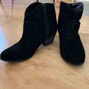 Black suede ankle boots